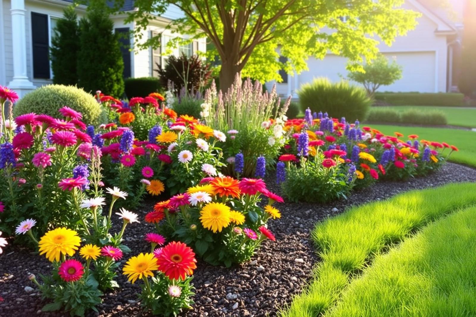 Garden beds with perennials