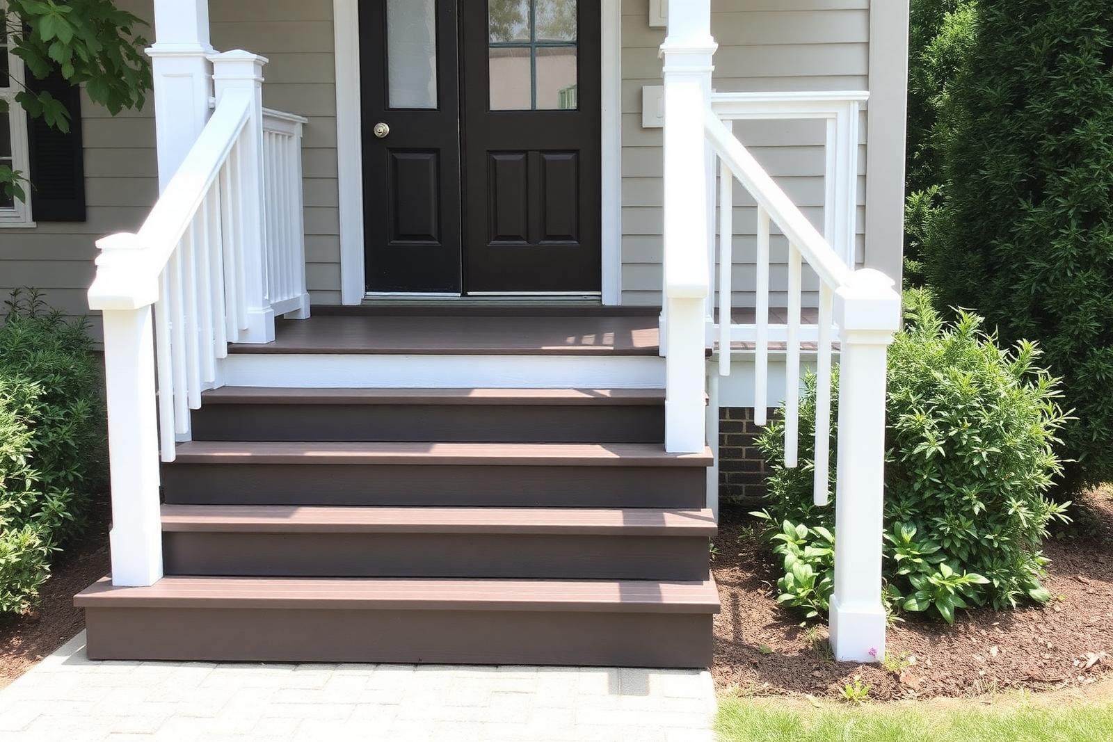 Rebuilt front porch steps